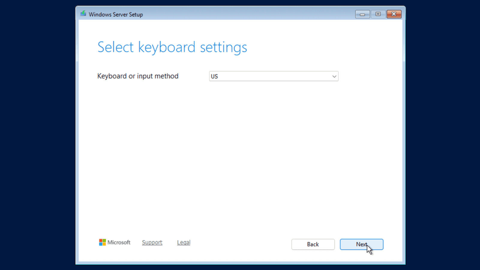 Auswahl des Tastaturlayouts