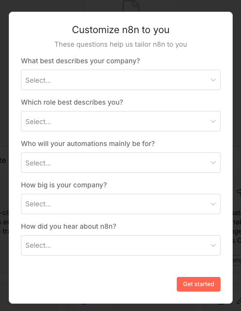 n8n Customize onboarding